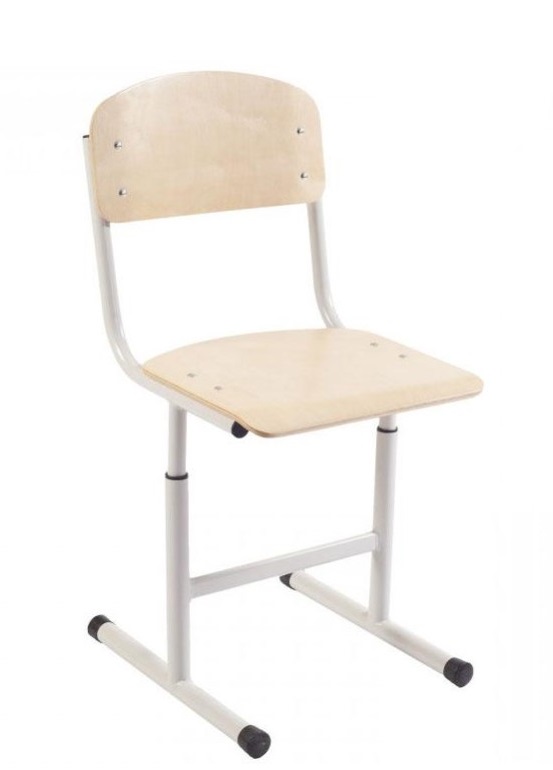 Стілець Т-подібний, АНШАР ГРУП (190295), ростова група (опція р.г.№4)№5-6, регульована глибина та висота сидіння, каркас – міцна кругла труба